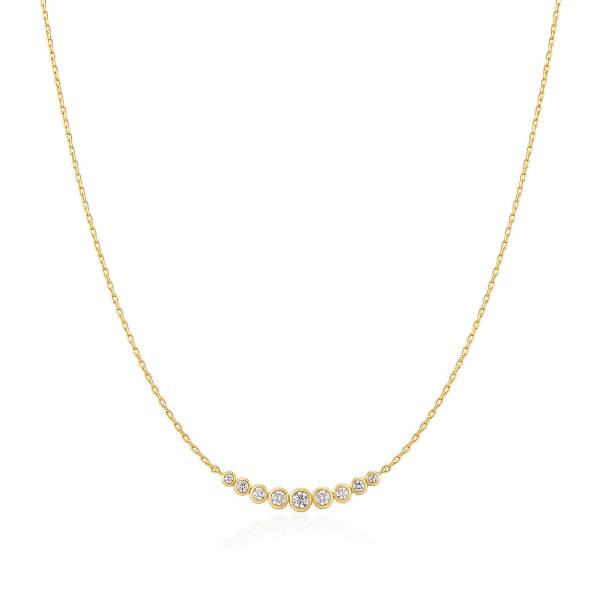 Ania Haie Gold Graduated Bezel-Set Necklace N075-08G