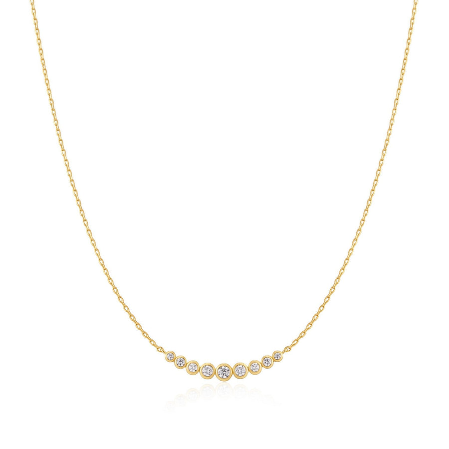 Ania Haie Gold Graduated Bezel-Set Necklace N075-08G