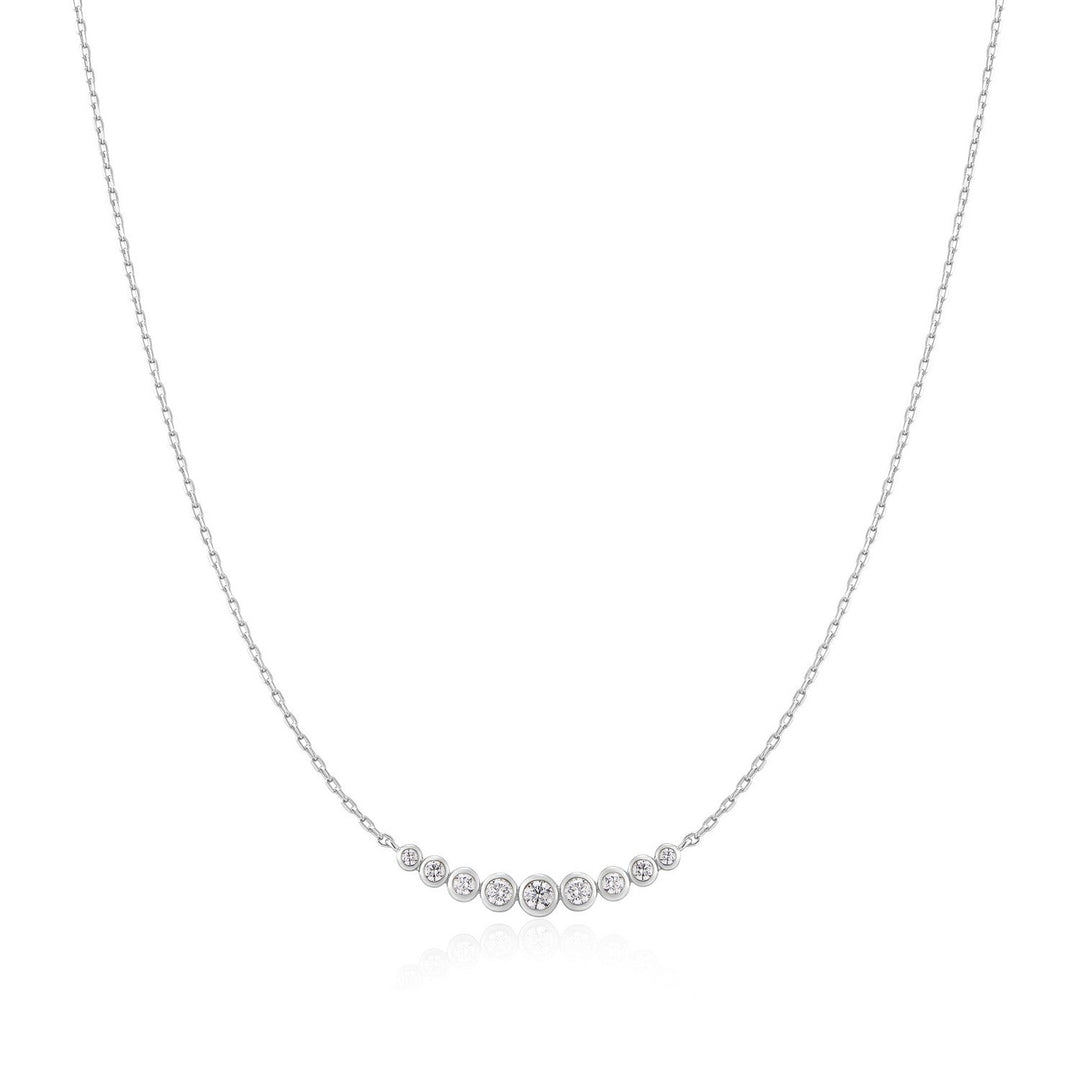 Ania Haie Silver Graduated Bezel-Set Necklace N075-08H