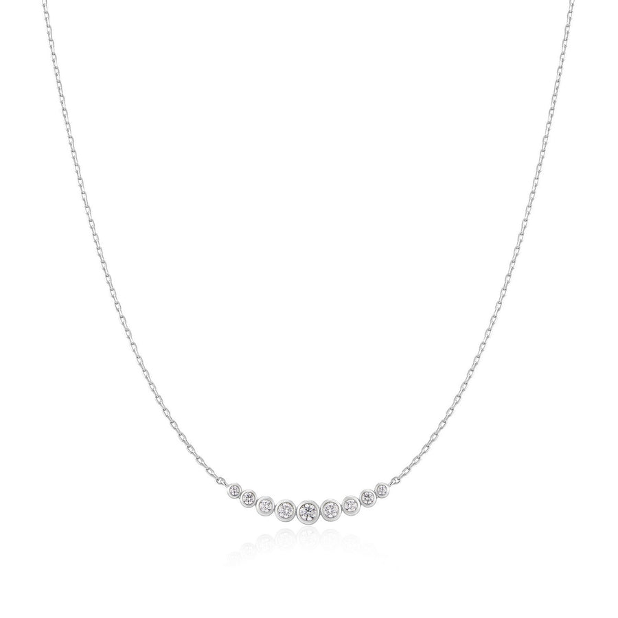 Ania Haie Silver Graduated Bezel-Set Necklace N075-08H