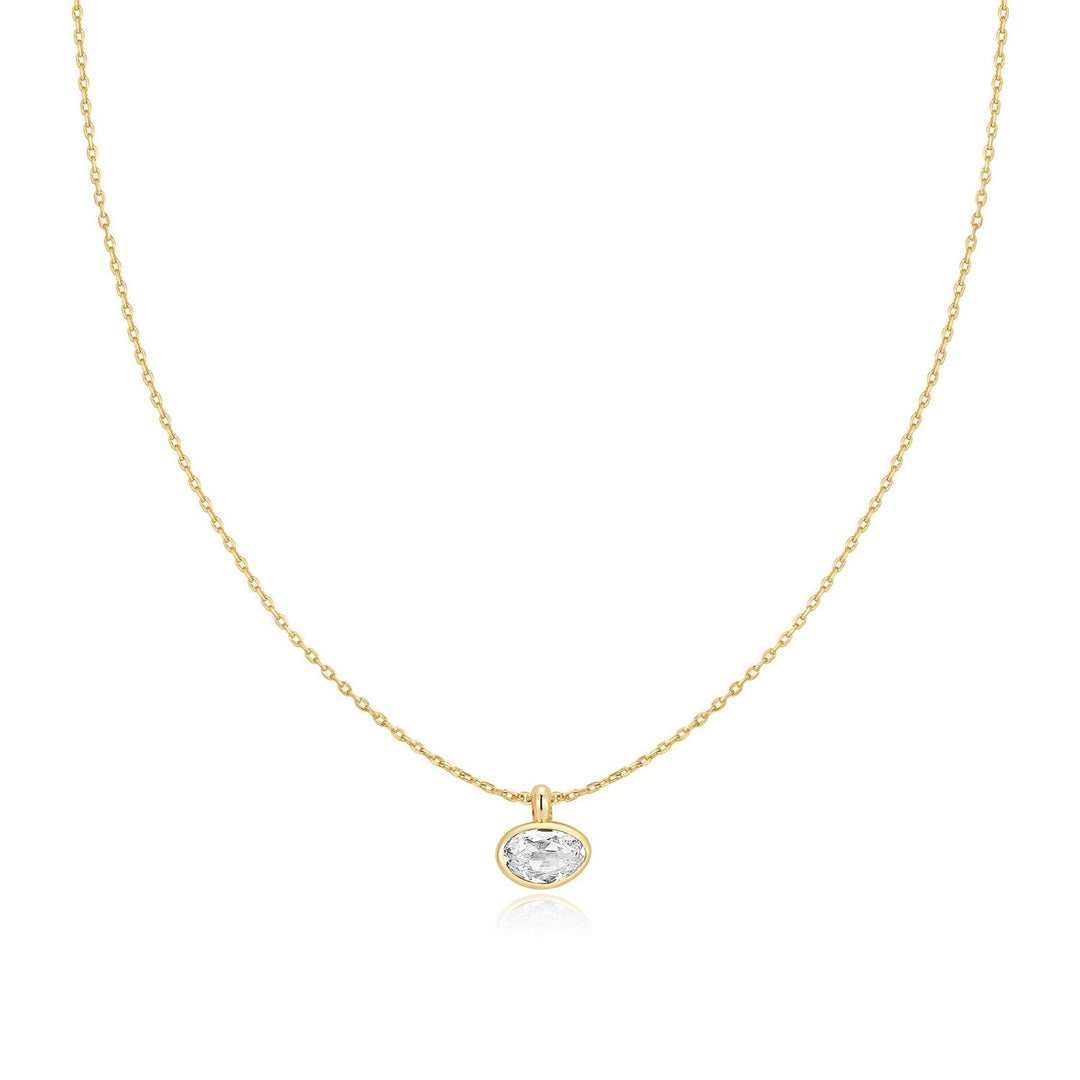 Ania Haie Wanderer Gold Bezel Organic Pebble Necklace N076-03G