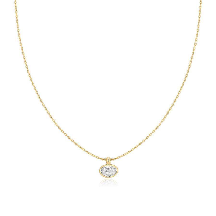 Ania Haie Wanderer Gold Bezel Organic Pebble Necklace N076-03G