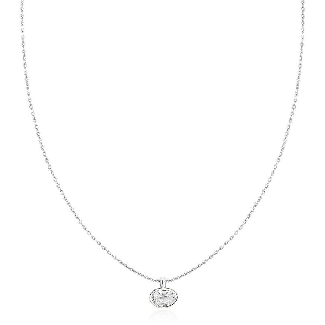 Ania Haie Wanderer Silver Bezel Organic Pebble Necklace N076-03H