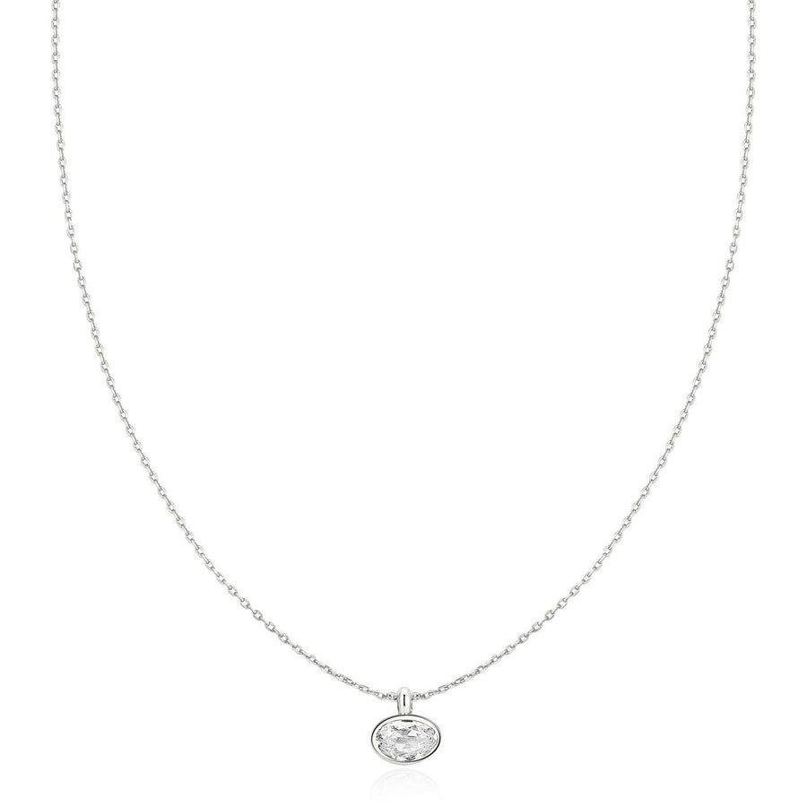 Ania Haie Wanderer Silver Bezel Organic Pebble Necklace N076-03H