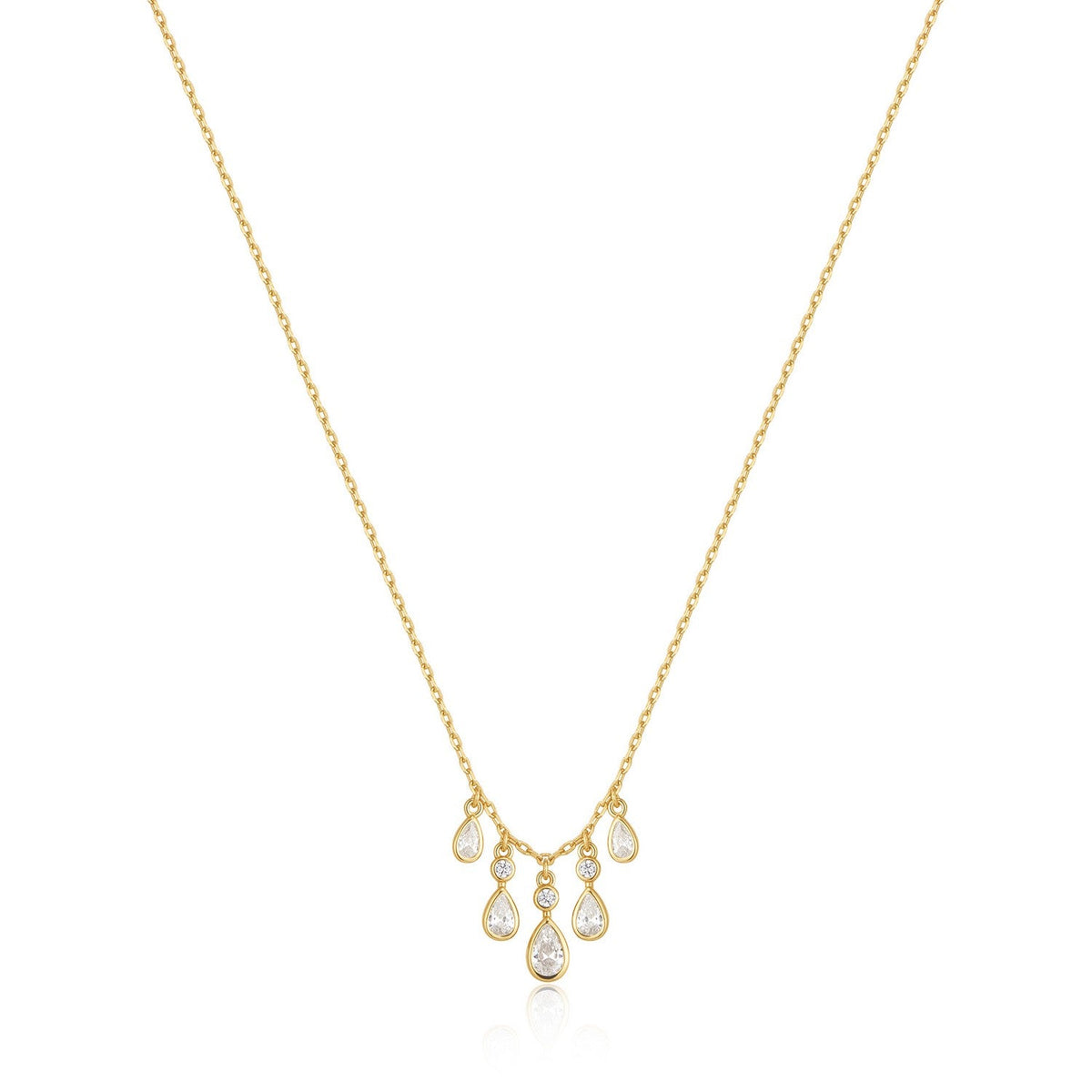 Ania Haie Wanderer Gold Bezel-Set Teardrop Cascade Necklace N076-04G