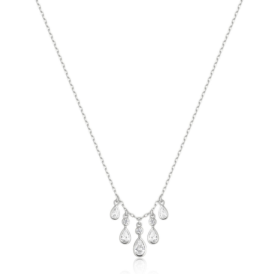 Ania Haie Wanderer Silver Bezel-Set Teardrop Cascade Necklace N076-04H