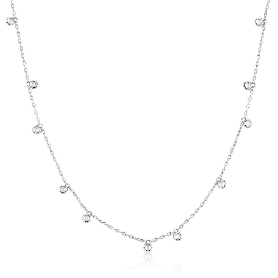 Ania Haie Wanderer Silver Bezel-Set Droplet Station Necklace N076-05H
