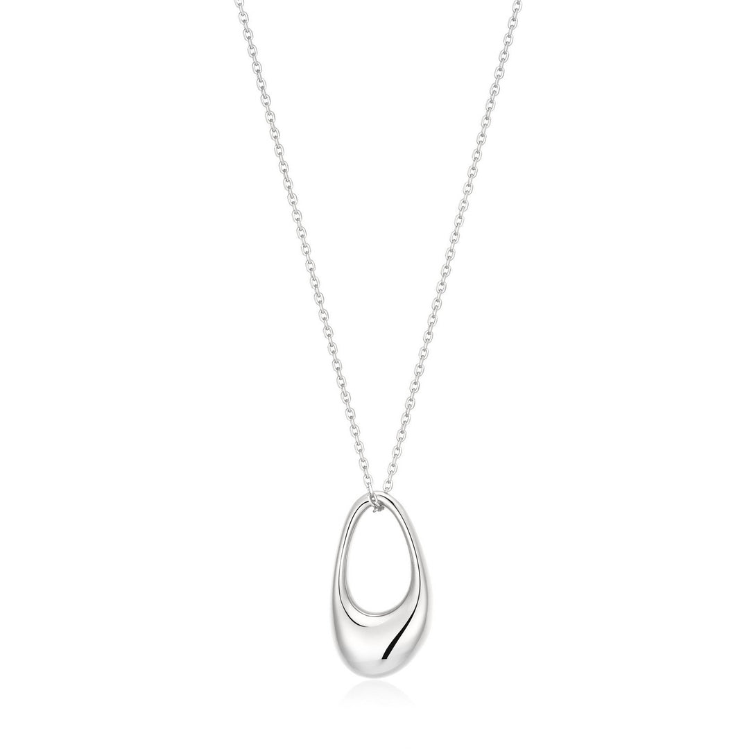 Ania Haie Wanderer Silver Hollow Organic Pebble Necklace N076-12H