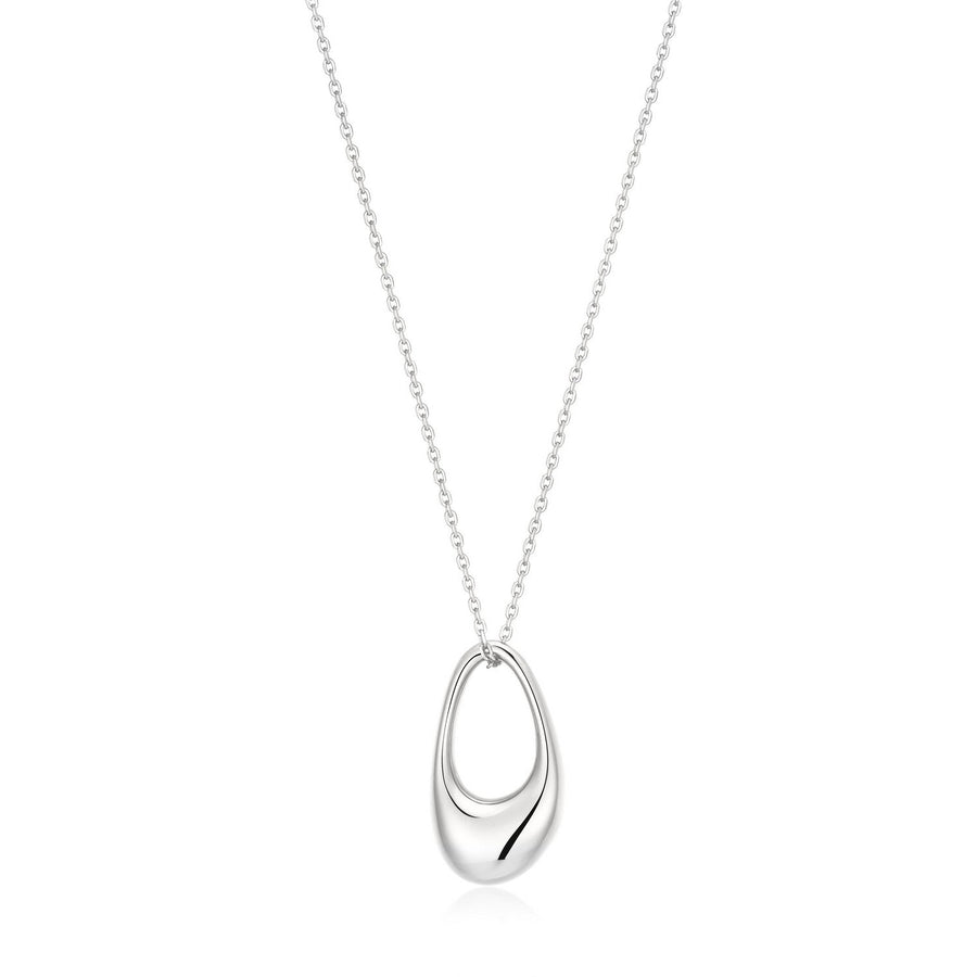 Ania Haie Wanderer Silver Hollow Organic Pebble Necklace N076-12H