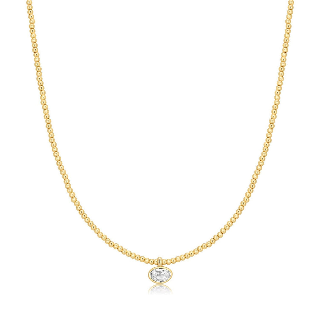 Ania Haie Wanderer Gold Bezel Organic Pebble Beaded Necklace N076-15G
