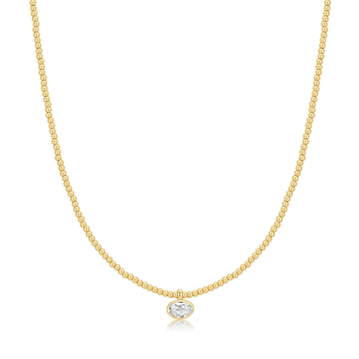 Ania Haie Wanderer Gold Bezel Organic Pebble Beaded Necklace N076-15G