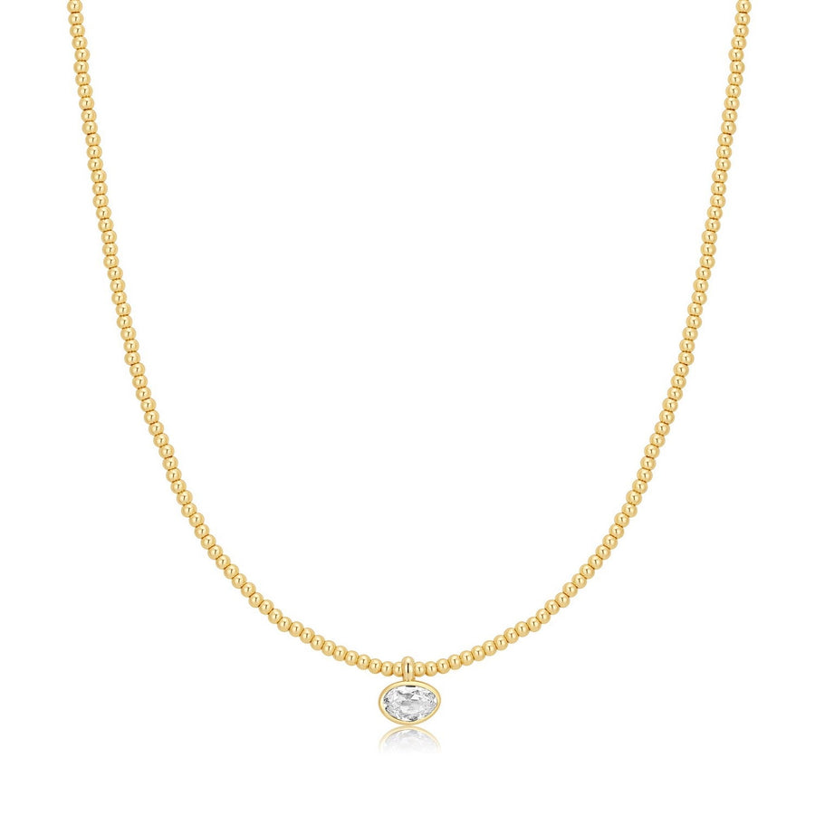 Ania Haie Wanderer Gold Bezel Organic Pebble Beaded Necklace N076-15G