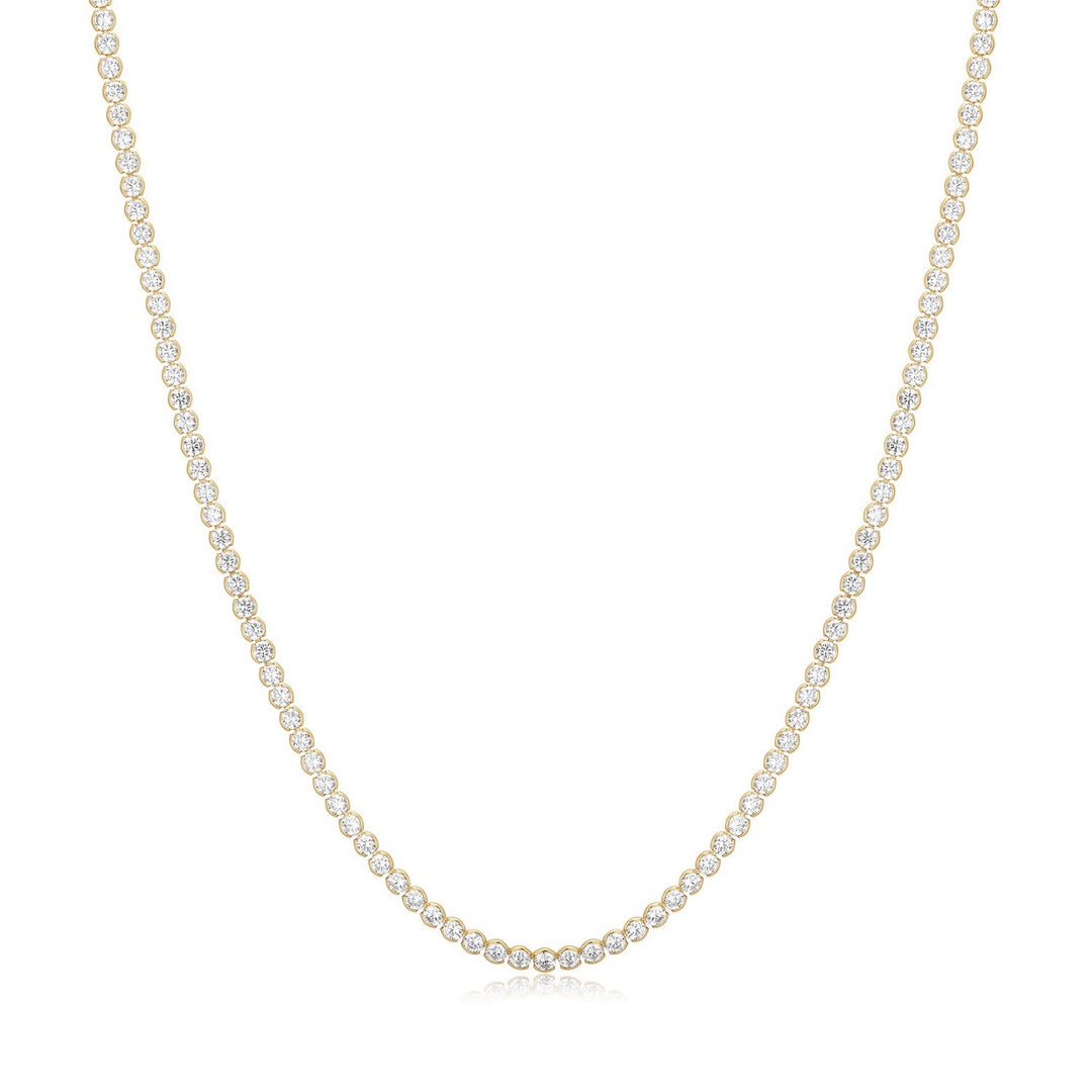 Ania Haie Wanderer Gold Half-Bezel Round Tennis Necklace N076-16G