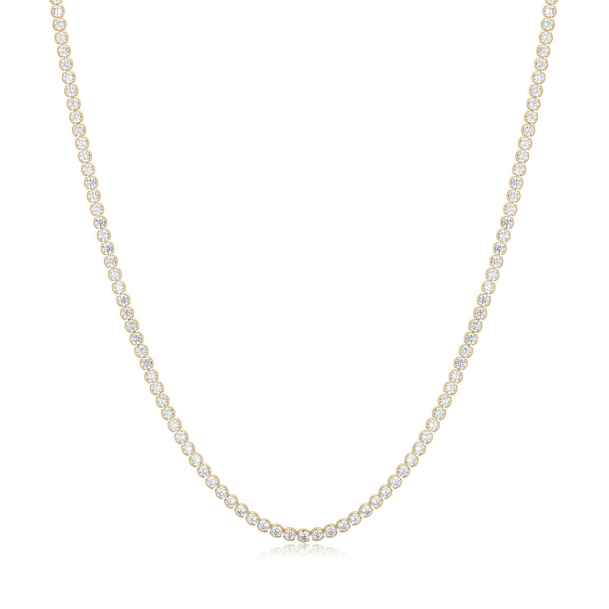 Ania Haie Wanderer Gold Half-Bezel Round Tennis Necklace N076-16G