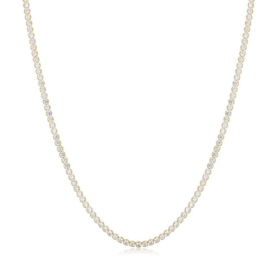Ania Haie Wanderer Gold Half-Bezel Round Tennis Necklace N076-16G