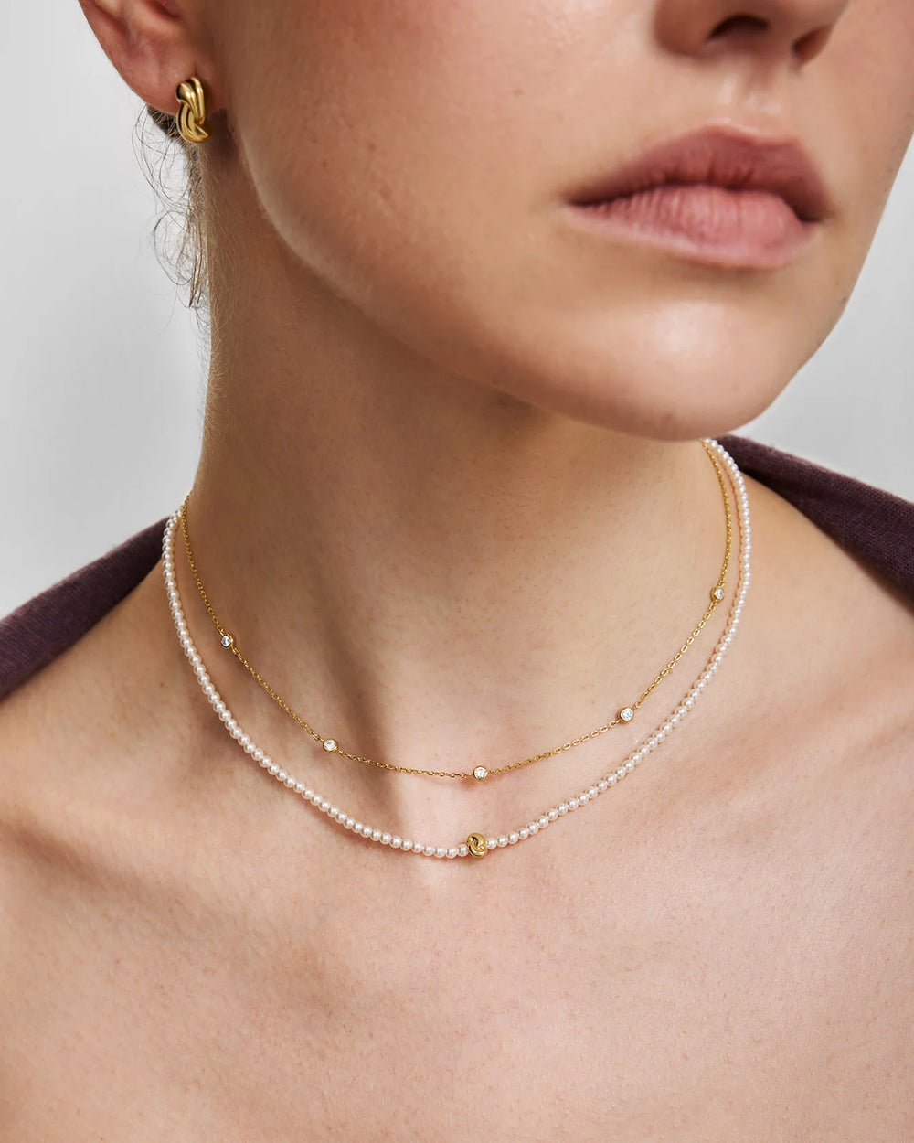 Ania Haie Swan Lake Gold Twist & Glass Pearl Beaded Necklace N077-01G