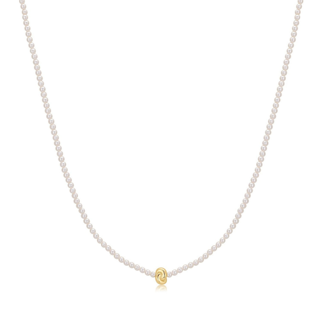 Ania Haie Swan Lake Gold Twist & Glass Pearl Beaded Necklace N077-01G