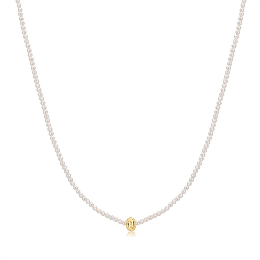Ania Haie Swan Lake Gold Twist & Glass Pearl Beaded Necklace N077-01G