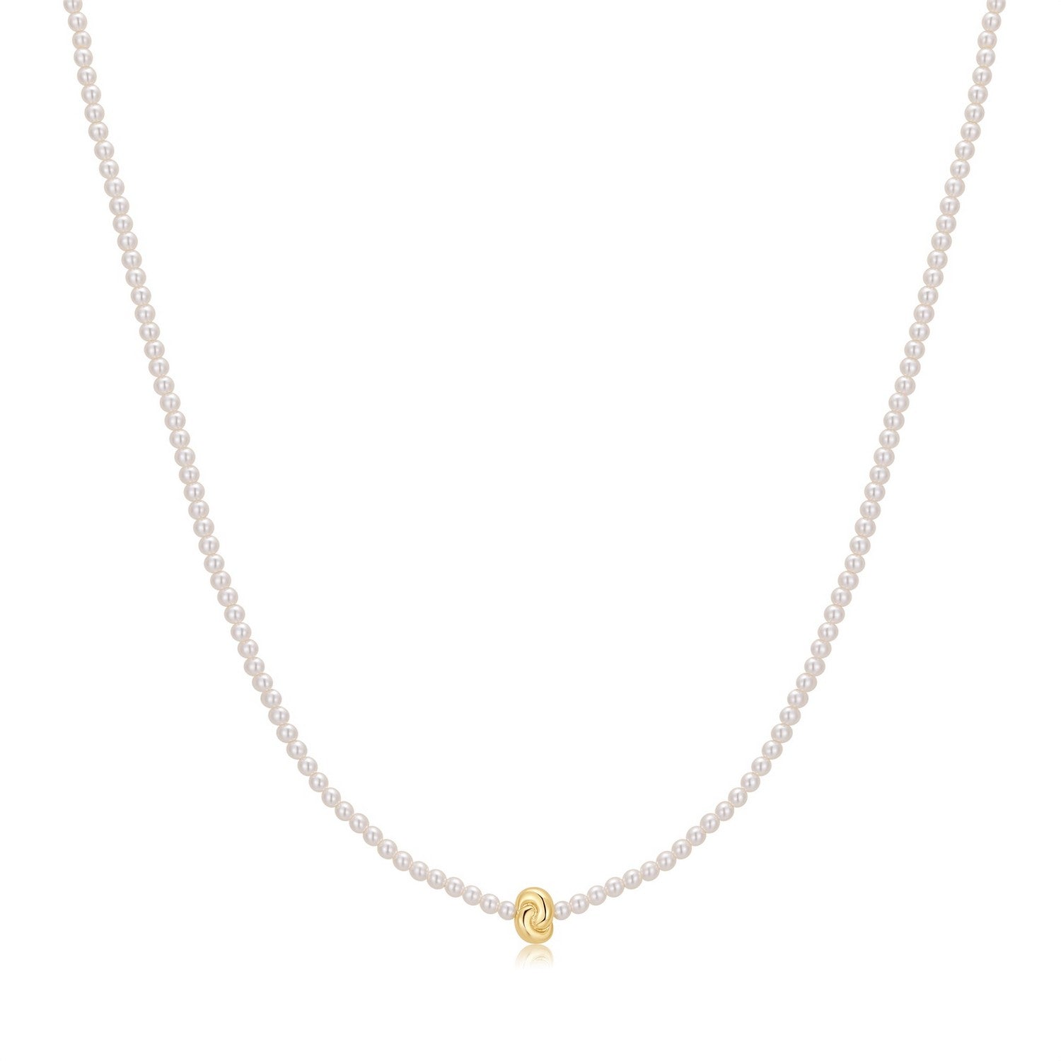 Ania Haie Swan Lake Gold Twist & Glass Pearl Beaded Necklace N077-01G