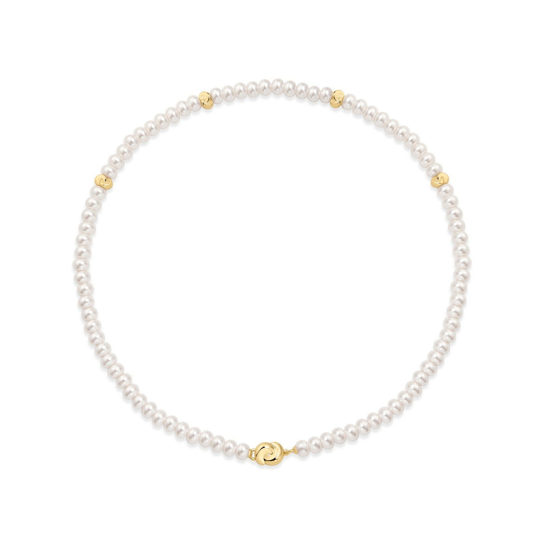 Ania Haie Swan Lake Gold Glass Pearl Beaded Twist Station Necklace N077-02G