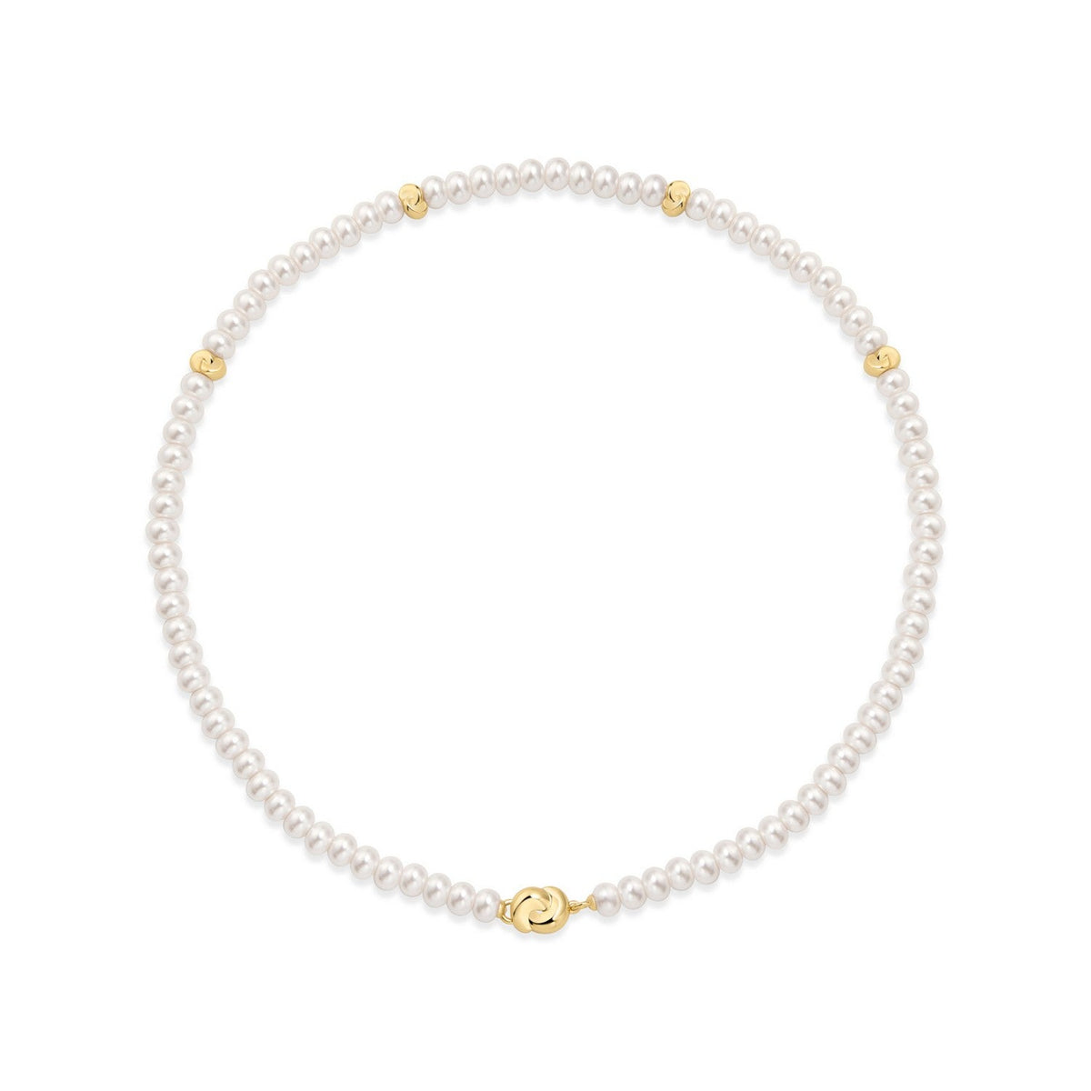 Ania Haie Swan Lake Gold Glass Pearl Beaded Twist Station Necklace N077-02G