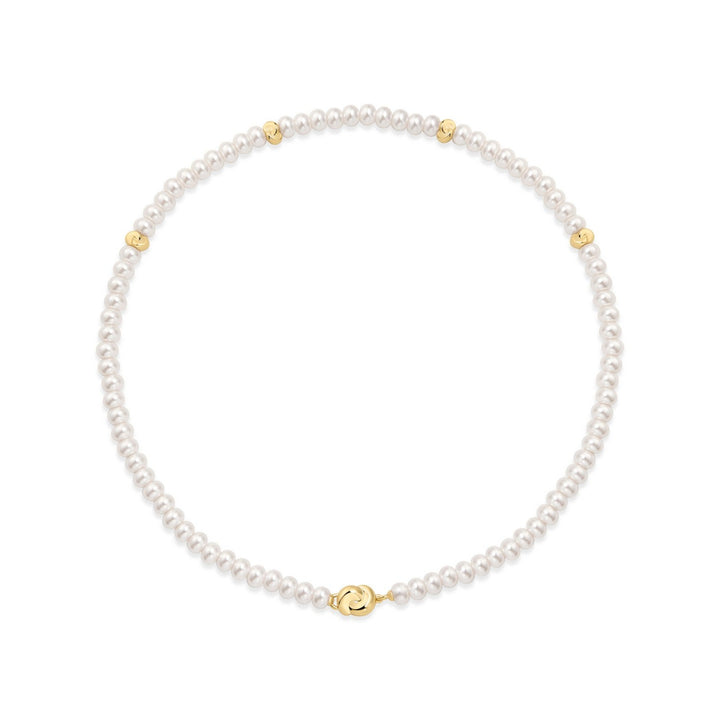 Ania Haie Swan Lake Gold Glass Pearl Beaded Twist Station Necklace N077-02G