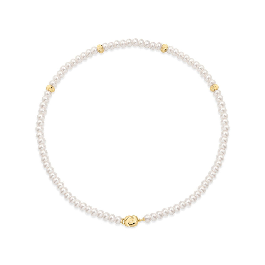 Ania Haie Swan Lake Gold Glass Pearl Beaded Twist Station Necklace N077-02G