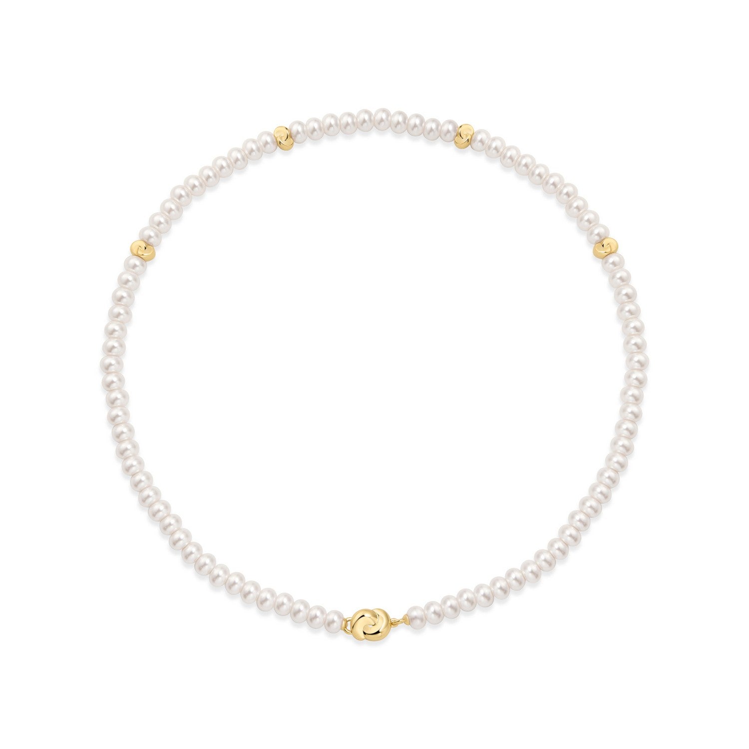 Ania Haie Swan Lake Gold Glass Pearl Beaded Twist Station Necklace N077-02G
