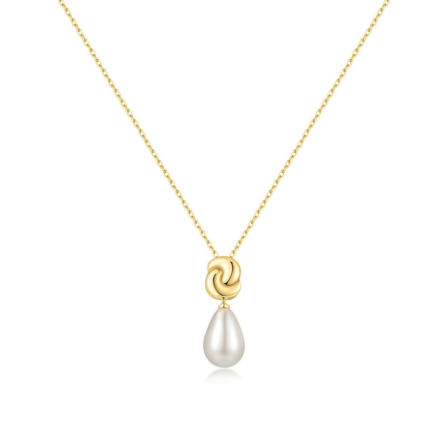 Ania Haie Swan Lake Gold Twist & Shell Pearl Necklace N077-03G