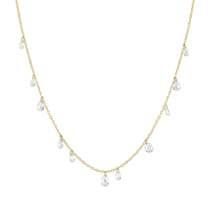 Ania Haie Fluid Light Gold Ethereal Teardrop Dangle Station Necklace N078-01G