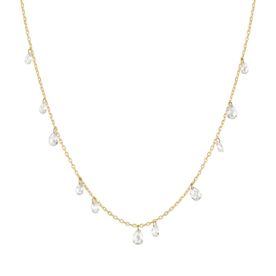 Ania Haie Fluid Light Gold Ethereal Teardrop Dangle Station Necklace N078-01G
