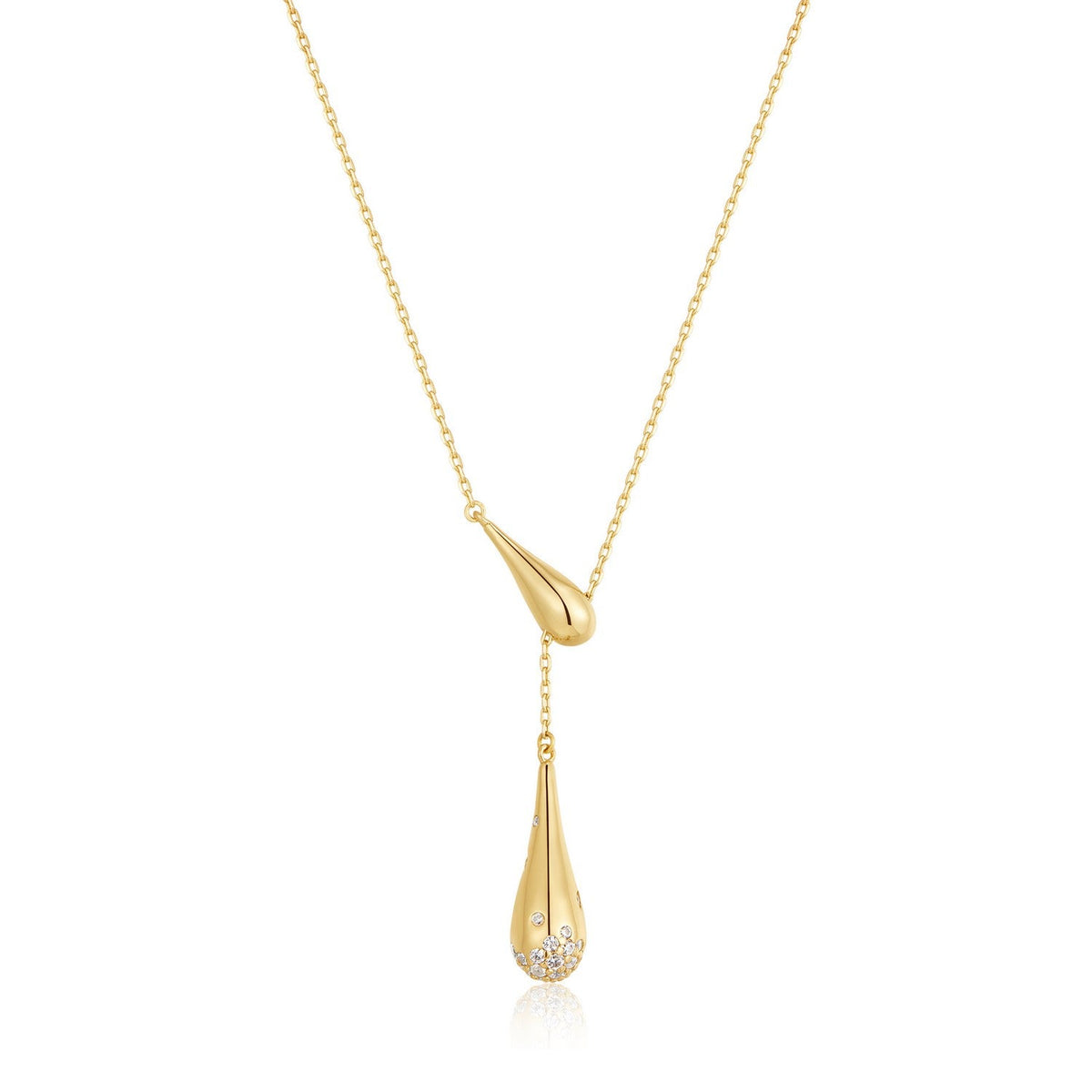Ania Haie Fluid Light Gold Single-Slide Teardrop Necklace N078-04G