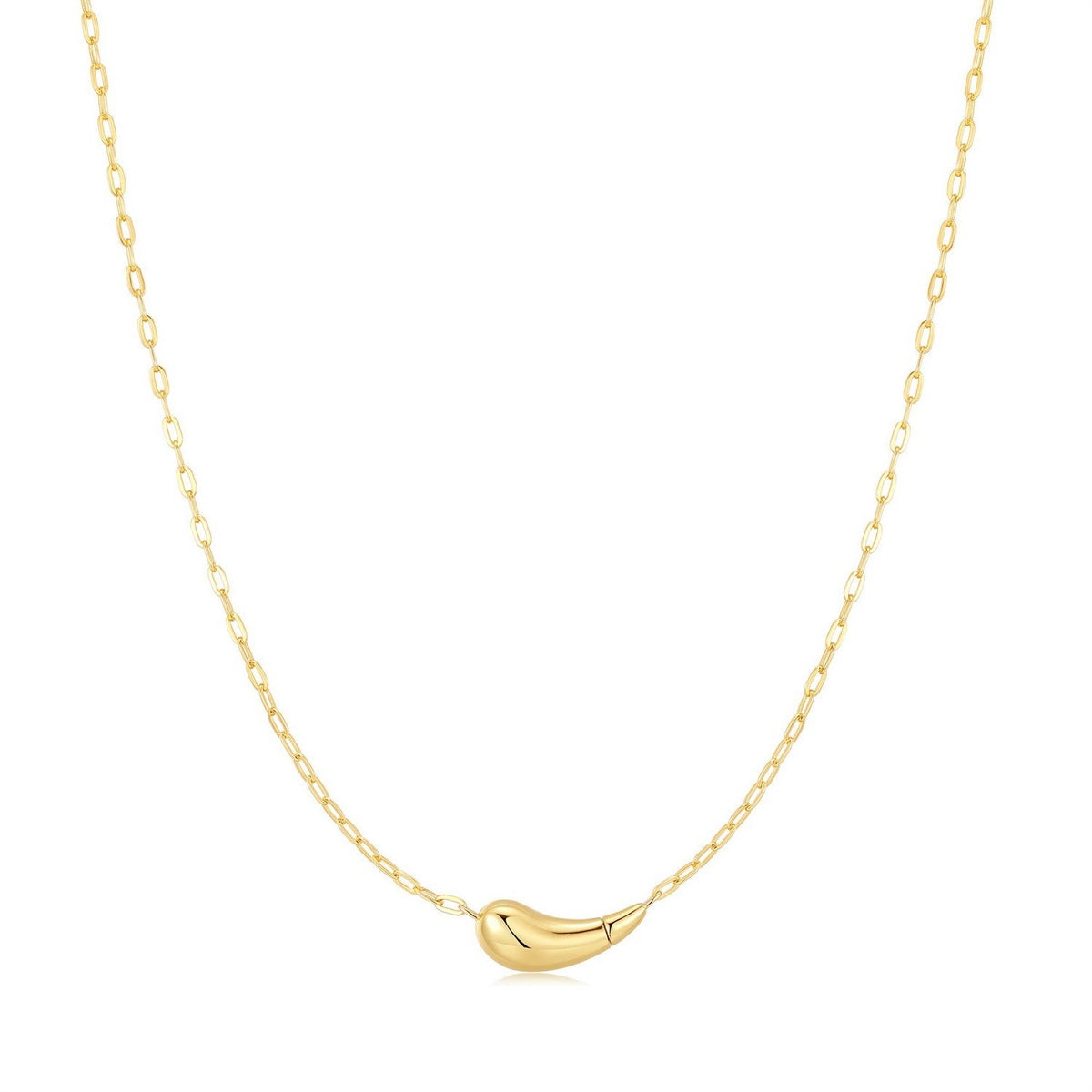 Ania Haie Fluid Light Gold Curved Teardrop Necklace N078-06G