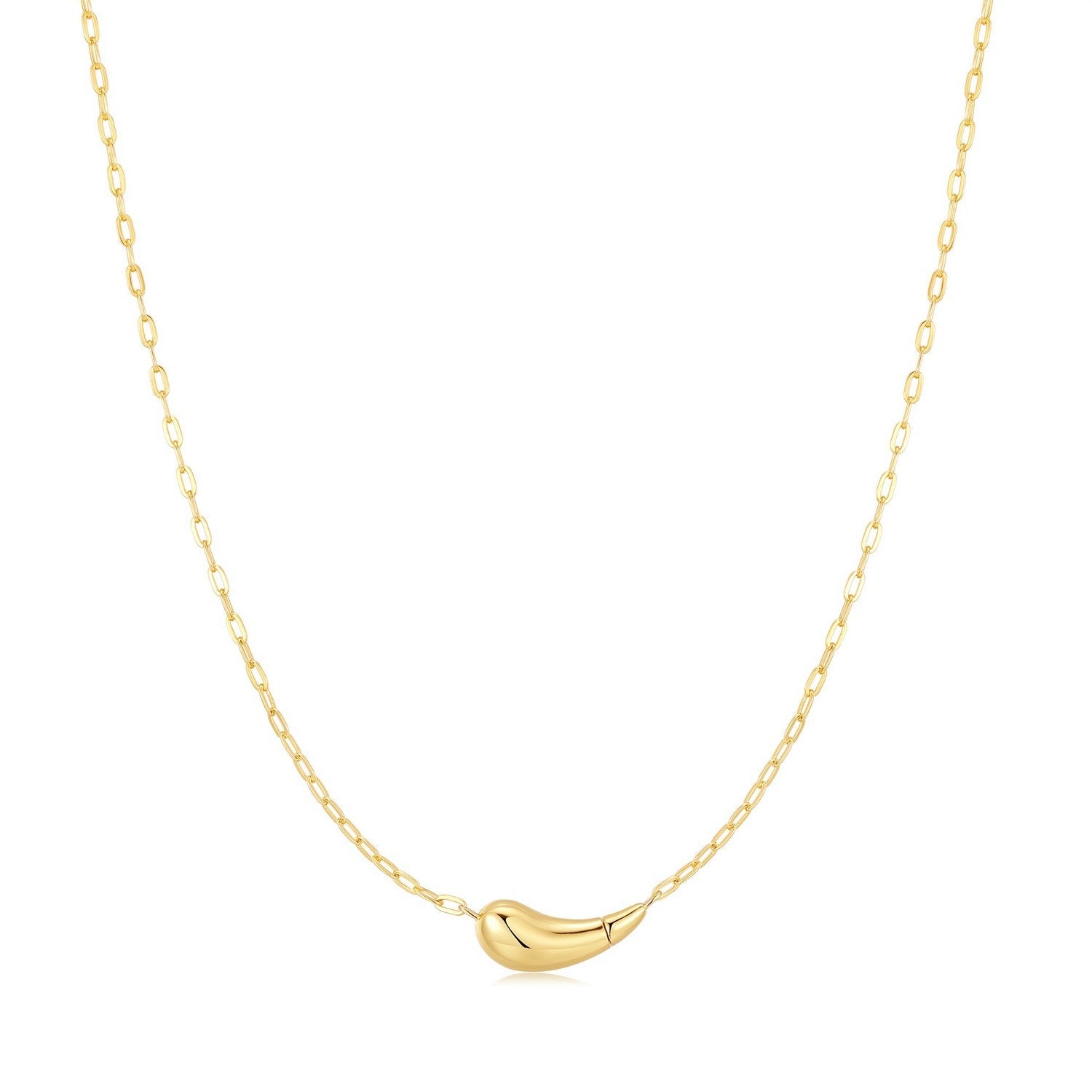 Ania Haie Fluid Light Gold Curved Teardrop Necklace N078-06G