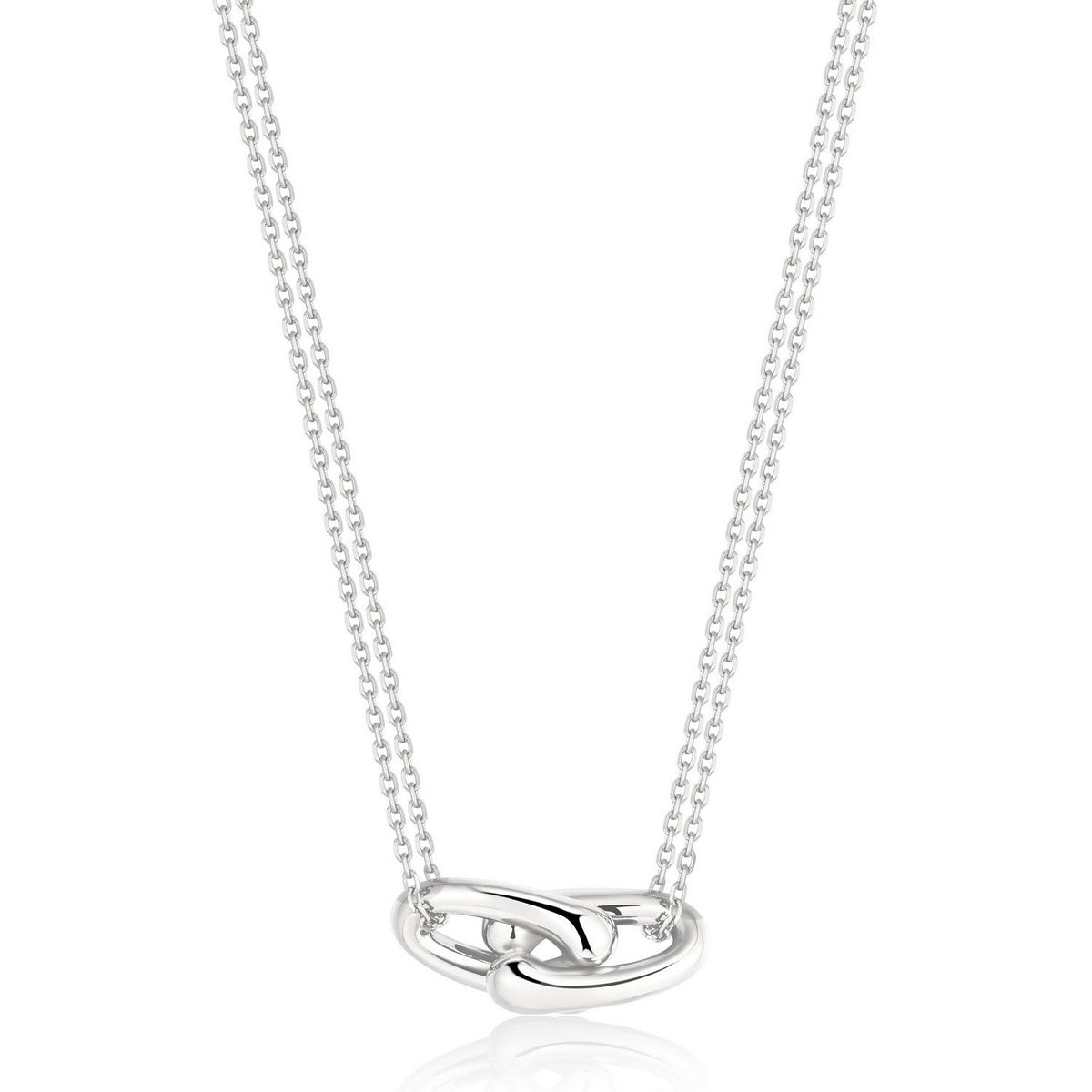 Ania Haie Fluid Light Silver Interlocked Necklace N078-07H