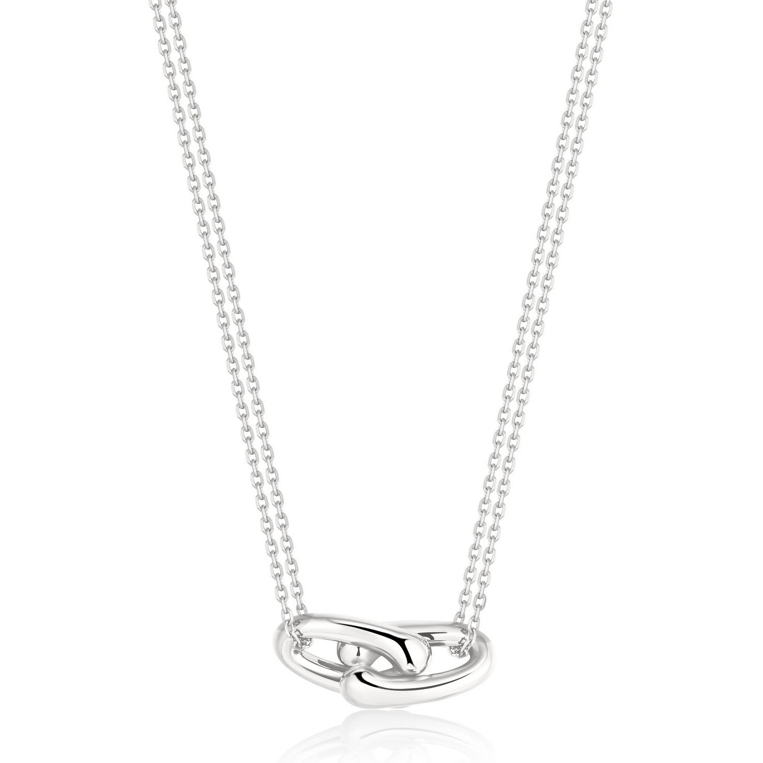 Ania Haie Fluid Light Silver Interlocked Necklace N078-07H