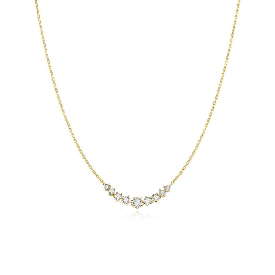 Ania Haie Fairy Dust Gold Graduated Pave Arc Necklace N079-02G