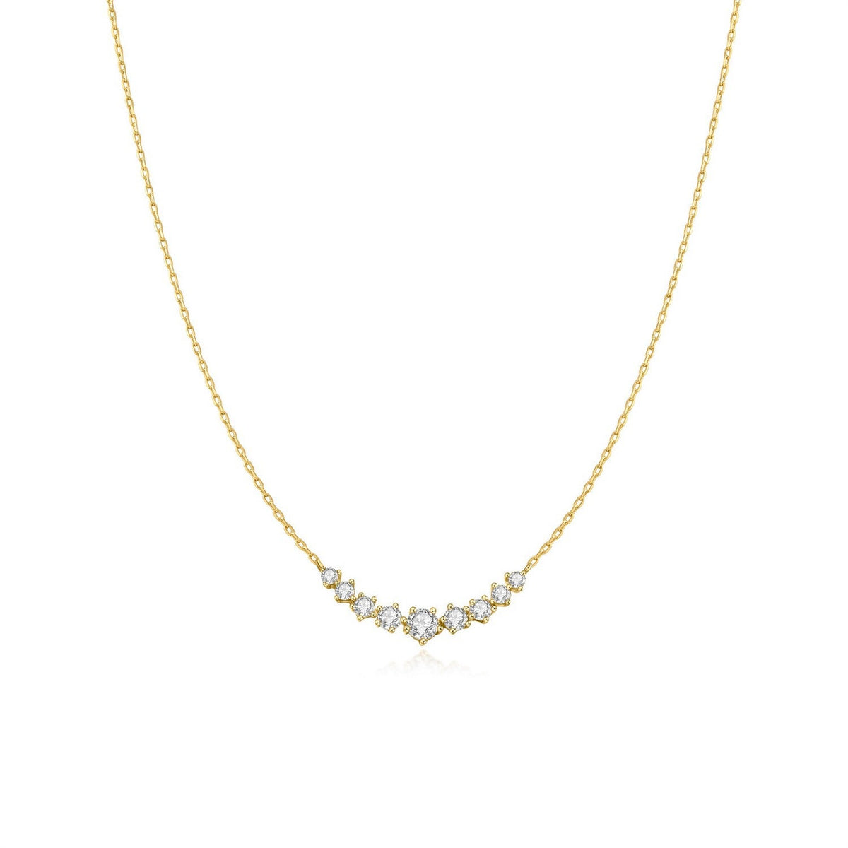 Ania Haie Fairy Dust Gold Graduated Pave Arc Necklace N079-02G