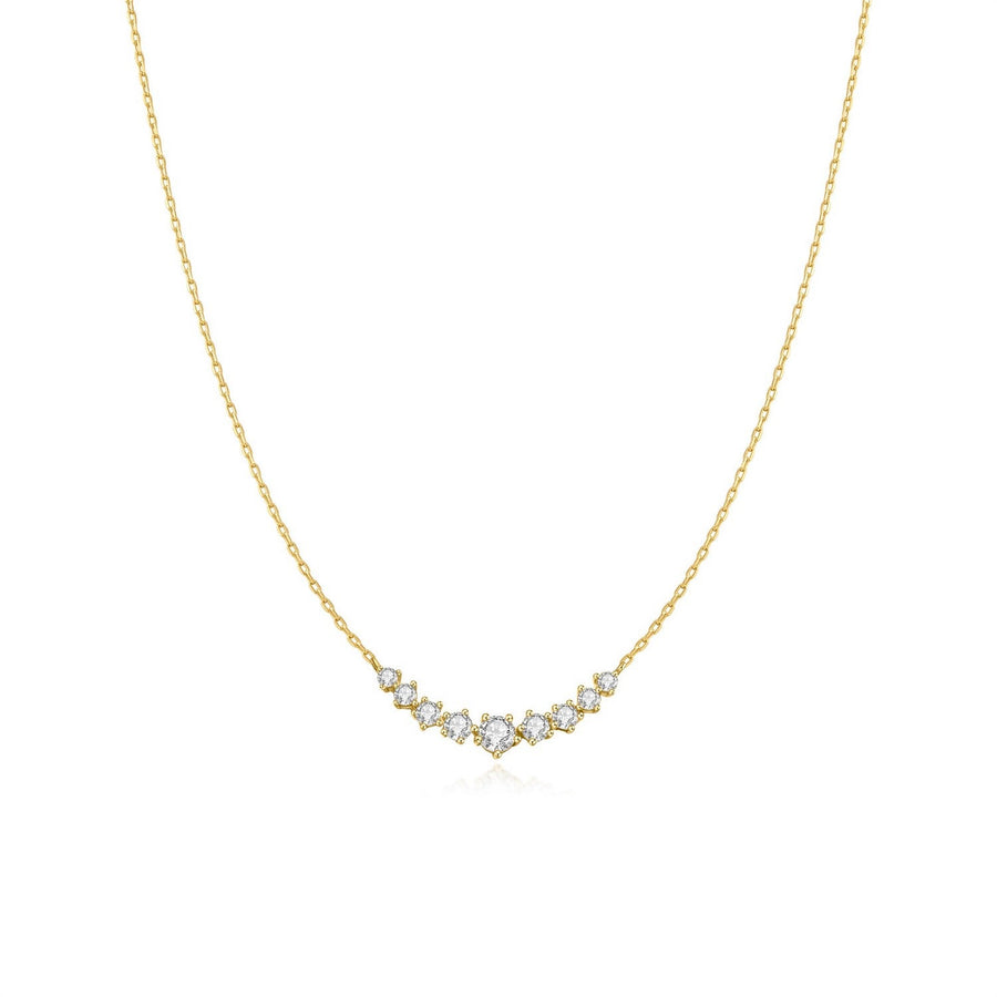 Ania Haie Fairy Dust Gold Graduated Pave Arc Necklace N079-02G