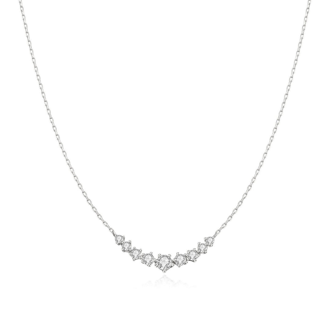 Ania Haie Fairy Dust Silver Graduated Pave Arc Necklace N079-02H