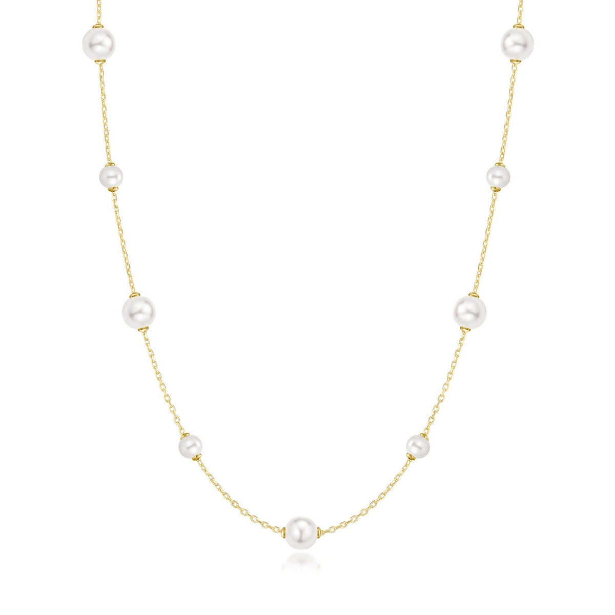 Ania Haie Fairy Dust Gold Alternating Shell Pearl Station Necklace N079-03G