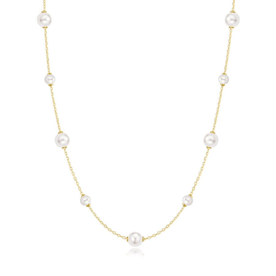 Ania Haie Fairy Dust Gold Alternating Shell Pearl Station Necklace N079-03G