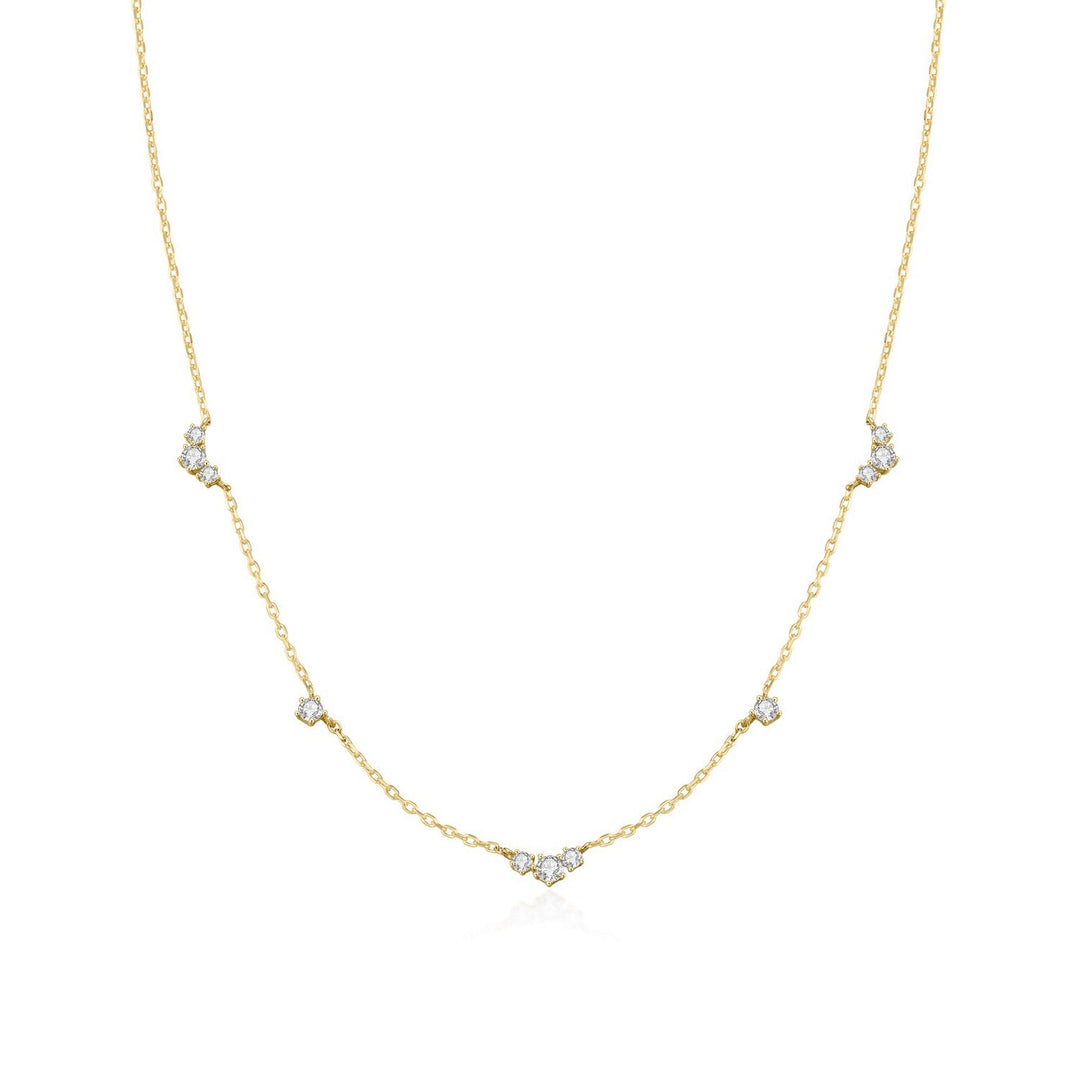 Ania Haie Fairy Dust Gold Cluster & Single Station Necklace N079-04G