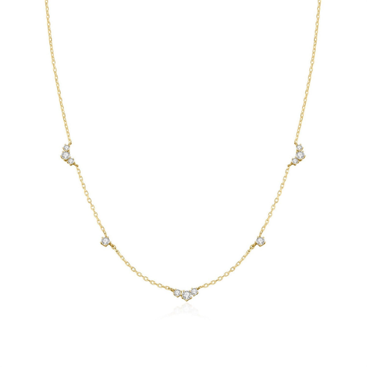 Ania Haie Fairy Dust Gold Cluster & Single Station Necklace N079-04G