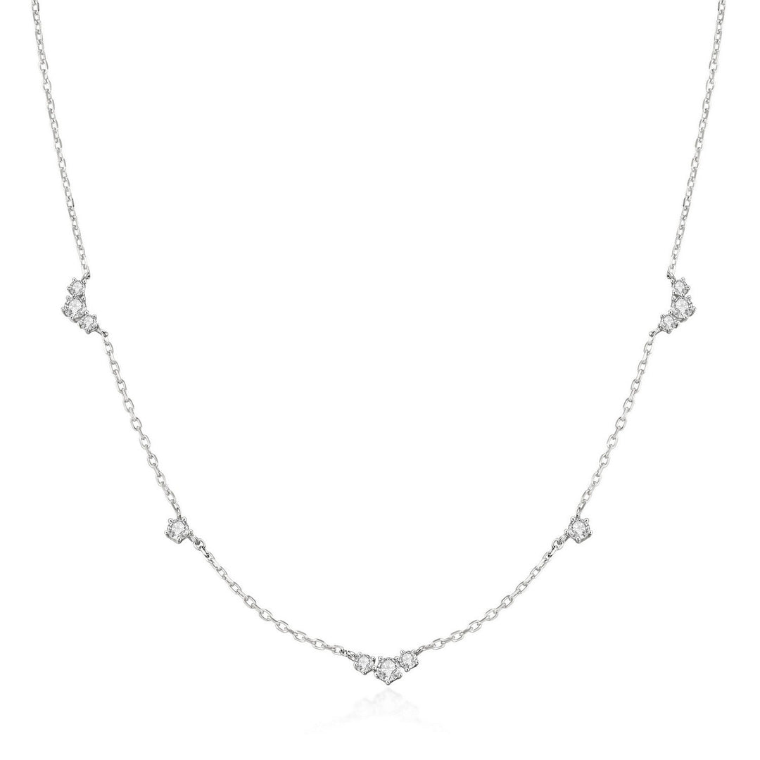 Ania Haie Fairy Dust Silver Cluster & Single Station Necklace N079-04H