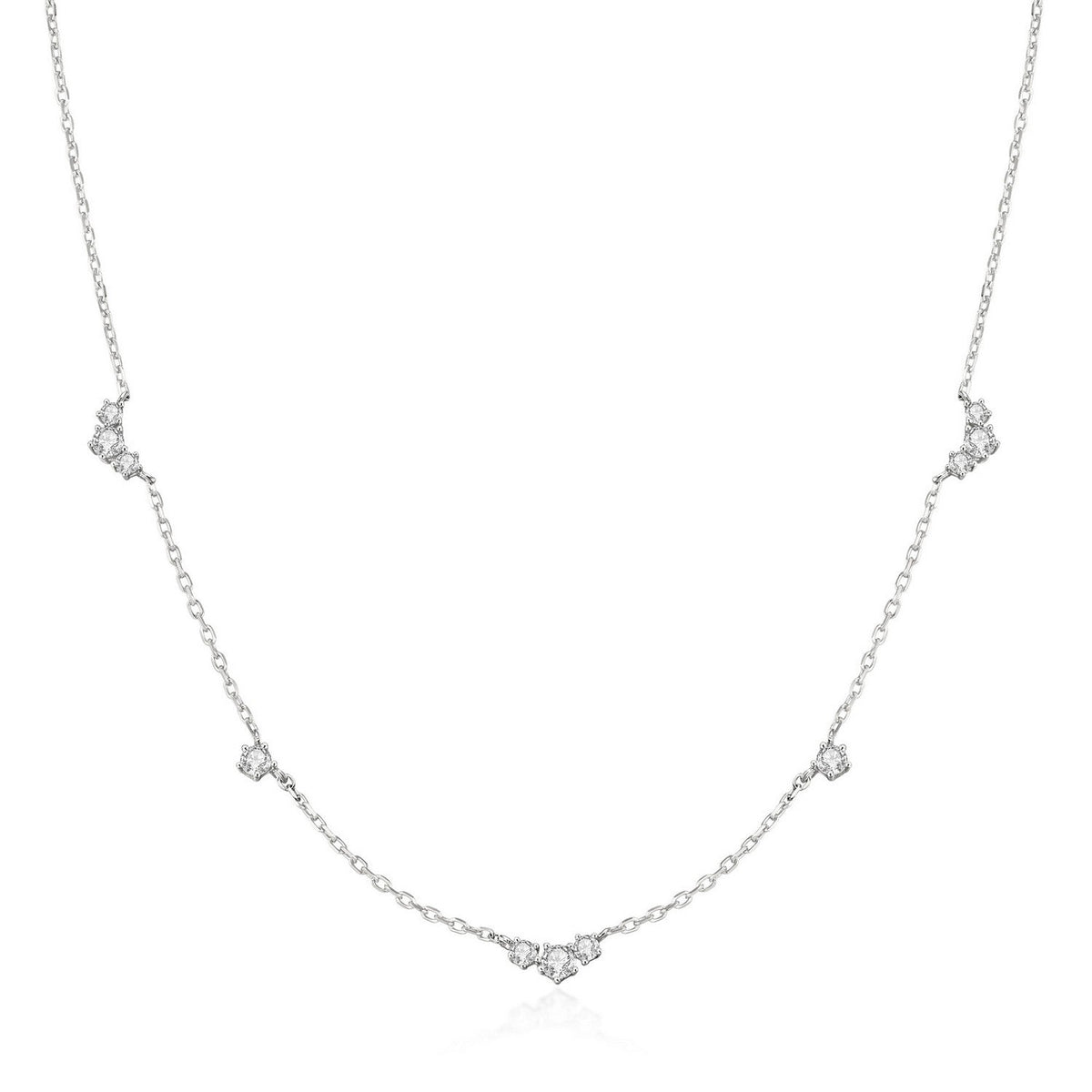 Ania Haie Fairy Dust Silver Cluster & Single Station Necklace N079-04H