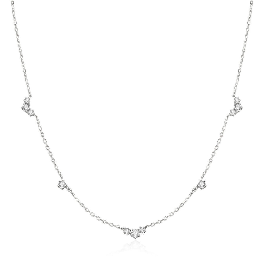 Ania Haie Fairy Dust Silver Cluster & Single Station Necklace N079-04H