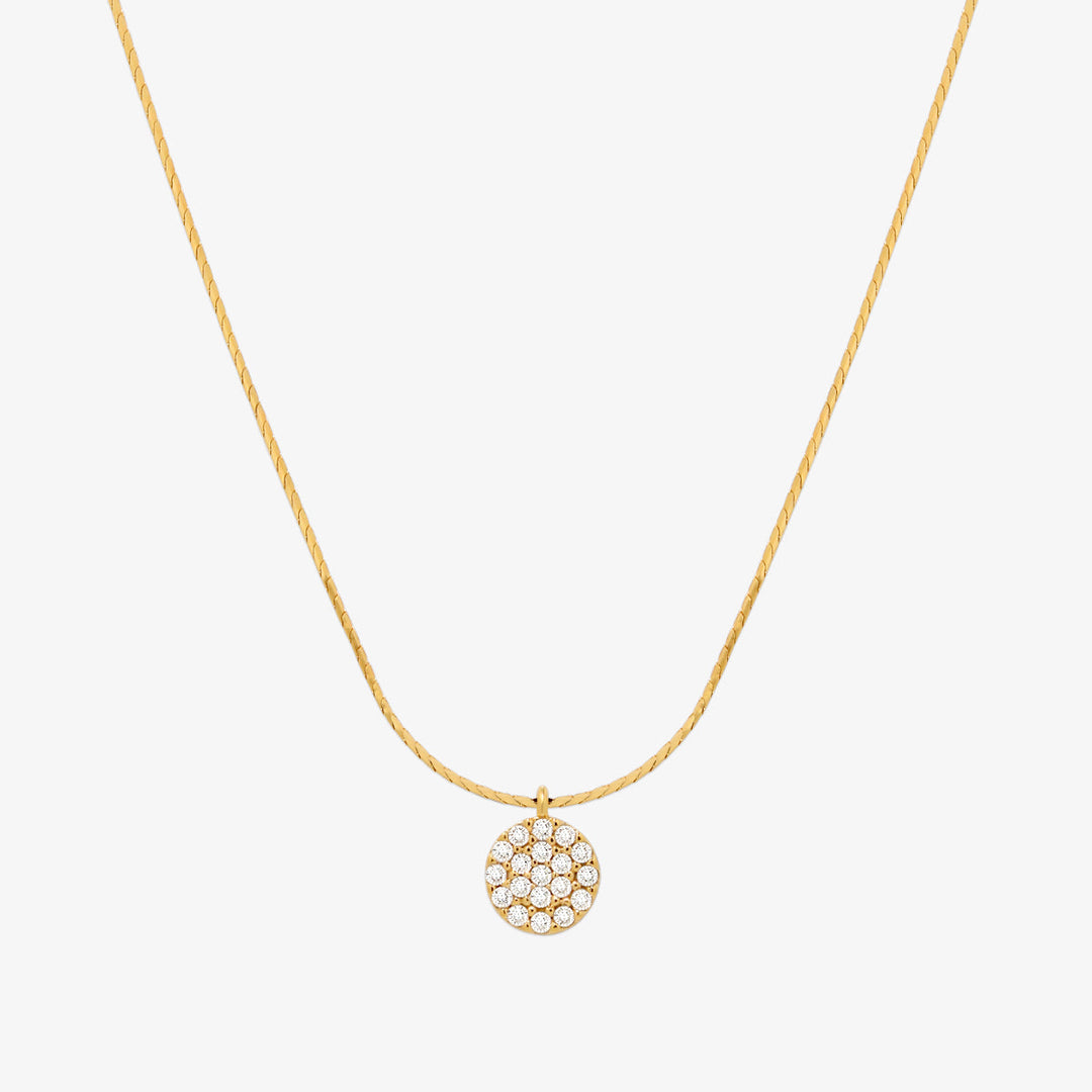 Circle pendant silk necklace-0