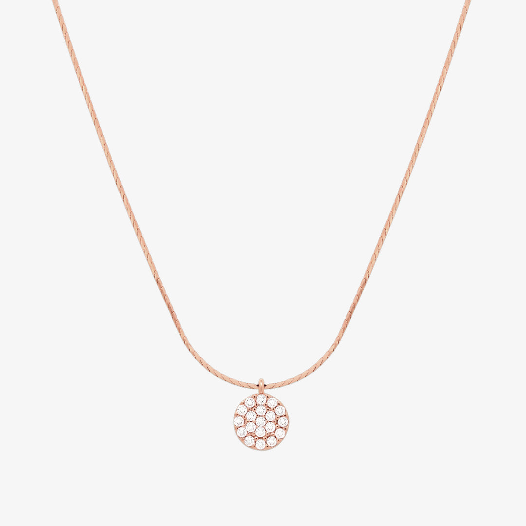 Circle pendant silk necklace-2