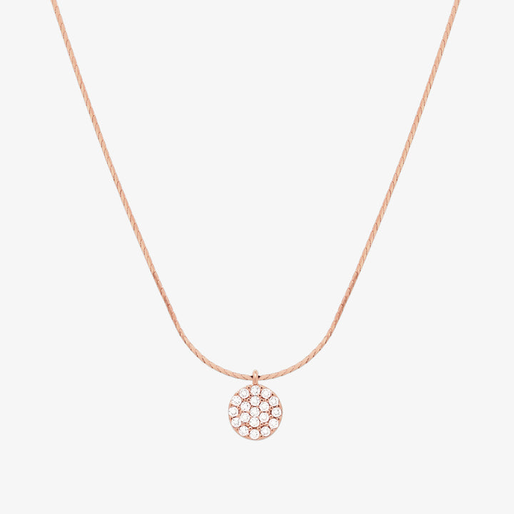Circle pendant silk necklace-2